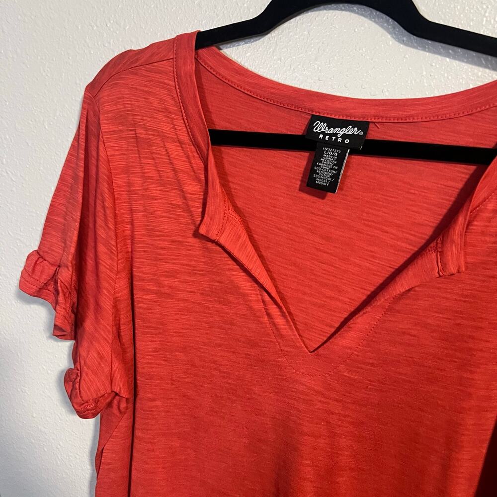 Wrangler Ruffle Sleeve T-Shirt Size Large - Picture 2 of 5